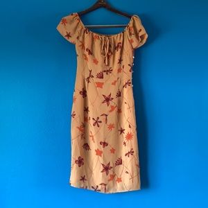 Paradox vintage floral button side midi dress